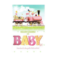 Grußkarte Zum Baby (rosa)