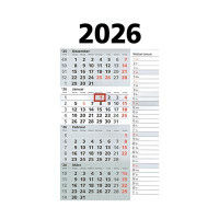 4-Monats-Kalender mit Memo 2026