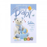 Grußkarte Zum Baby blau