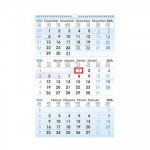 3-Monats-Wandkalender 2026 blau