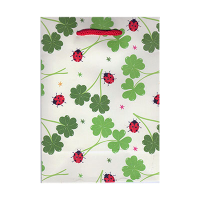 Geschenktasche Motiv Glücksklee 11,5 x 16 cm grün