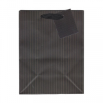 Geschenktasche Motiv Nadelstreifen 18 x 23 cm schwarz