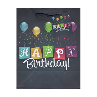 Geschenktasche Motiv Geburtstag 18 x 23 cm schwarz