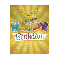 Geschenktasche Motiv Geburtstag 18 x 23 cm gelb